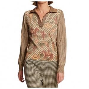 NEW ME369 millie rodeo knit polo in multi